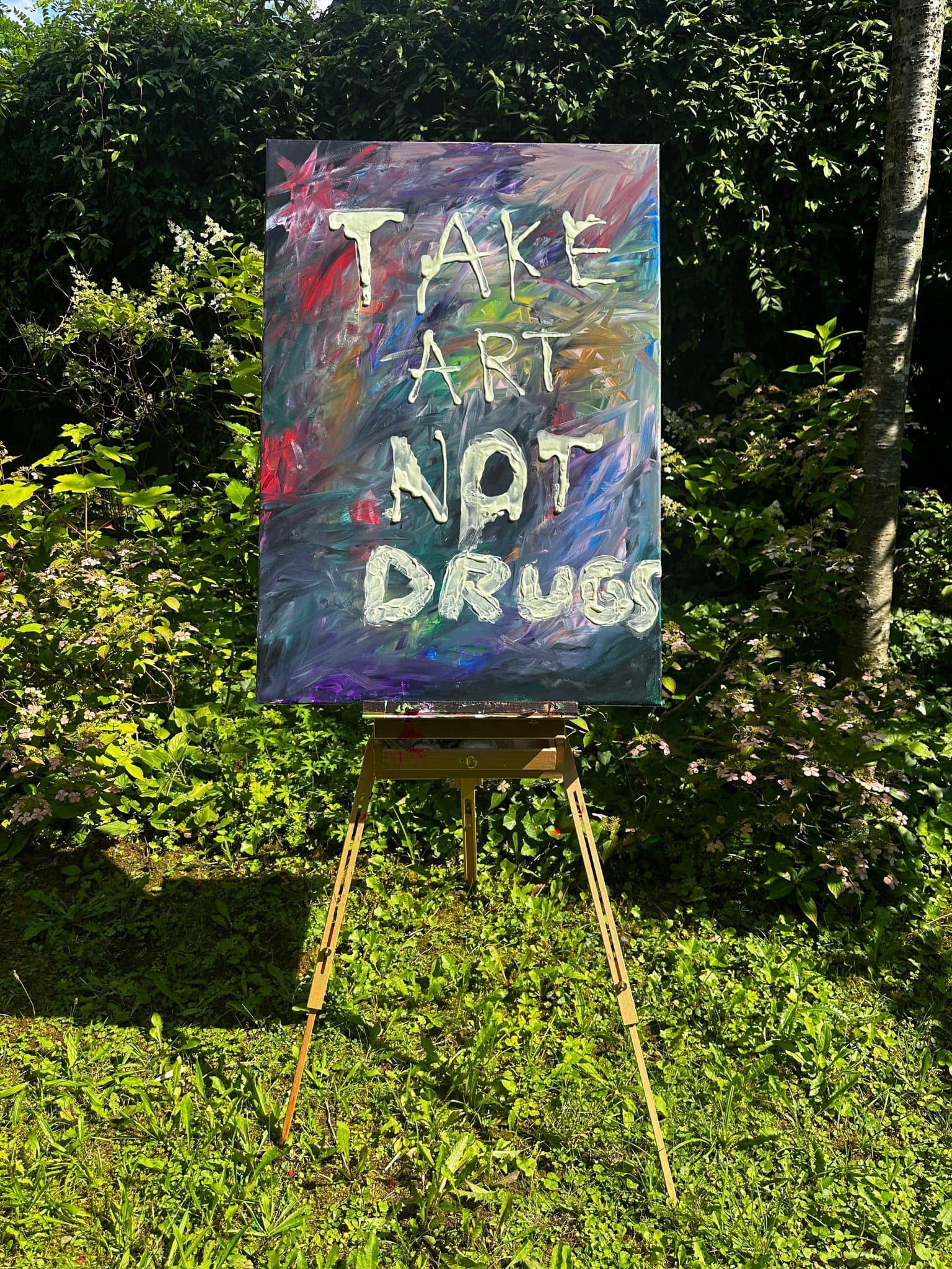 Take Art Not Drugs — artwork by MAR in nature