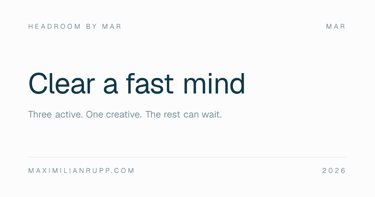 Headroom by MAR — a calm triage tool for a mind with too many ideas