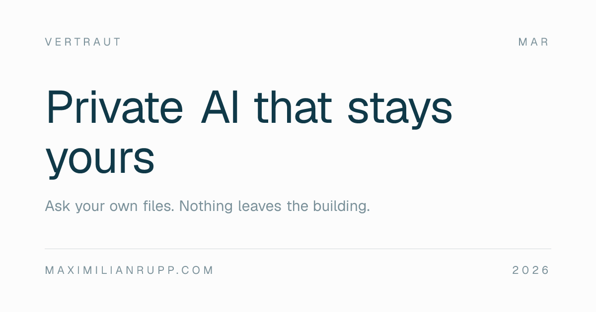 Vertraut — a private AI assistant for studios that handle confidential client work